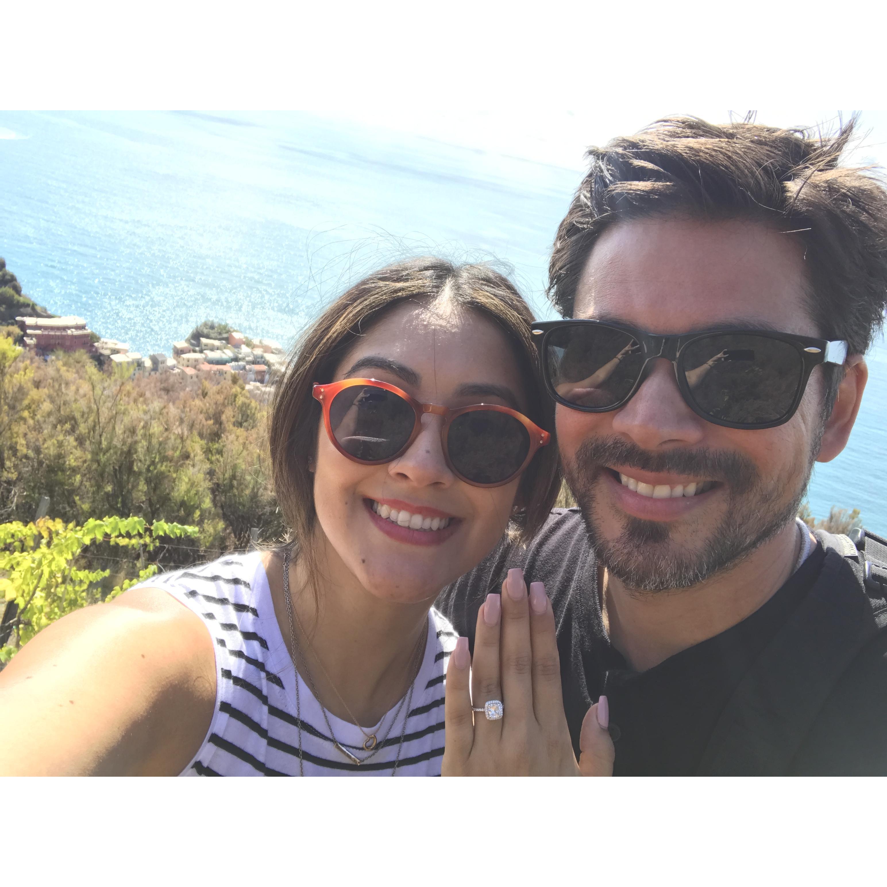 The day we got engaged! Cinque Terre, Italy, September 16, 2017.