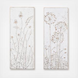 Wall Decor with Flowers, Set of 2