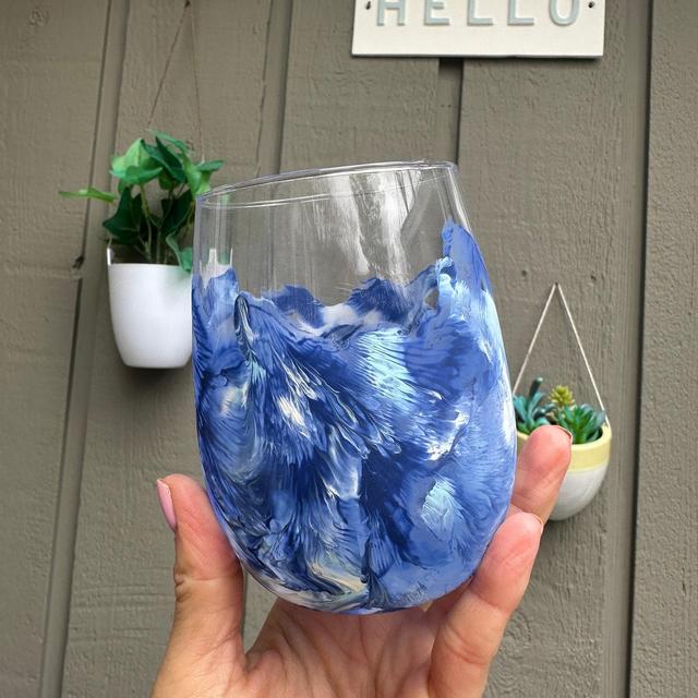 Smash Wedding Glass, Chuppah Glass, Jewish Wedding Breaking Glass, Blue Wine Smash Glass, Jewish Wedding, Breaking Glass, Jewish Bride
