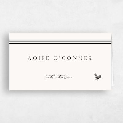 Beige Wedding Place Card - Sarnai Chicken
