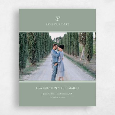 Sage, Green Wedding Save the Date - Verona Portrait
