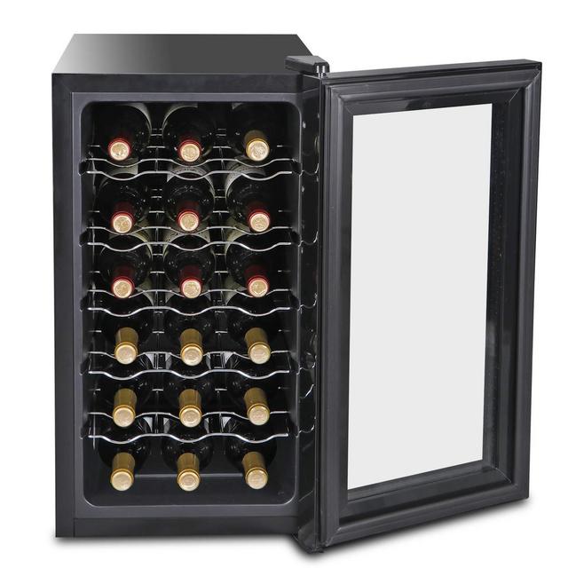 SUPER DEAL 18-Bottle Touchscreen Wine Cooler Thermoelectric Freestanding Red White Wine Champagne Chiller Wine Refrigerator (18-Bottle)