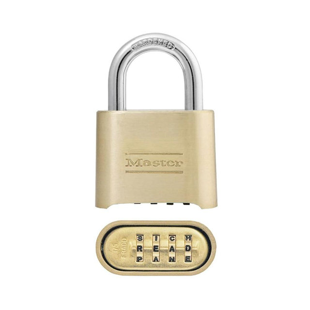 Master Lock Padlock, Set Your Own Letter Combination Lock, 2 in. Wide, 175DWD, 1- inch, Tan
