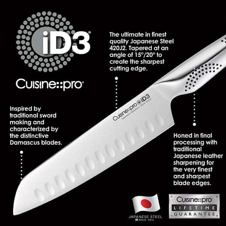 Cuisine::pro ID3 Black Samurai 6 Santoku Knife