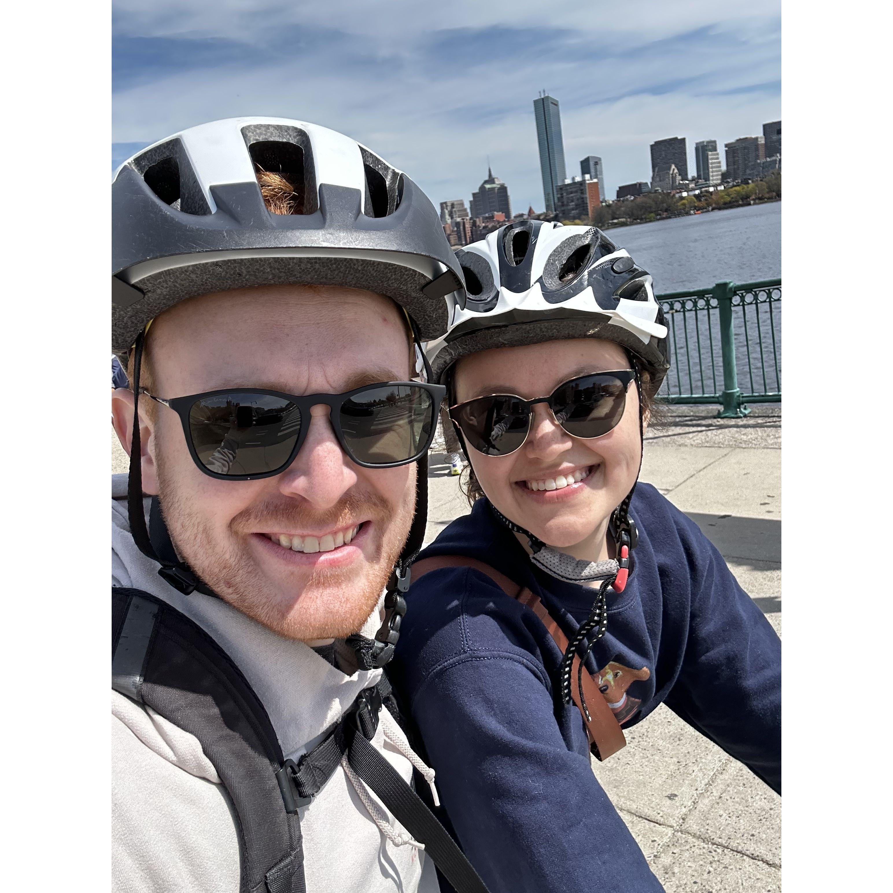 Our first bike ride together