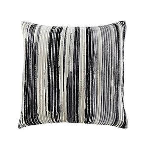 Ribbed Watercolor Square Throw Pillow in Grey
