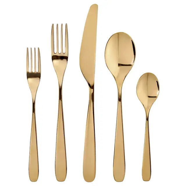 TILLAGD20-piece flatware set, brass color