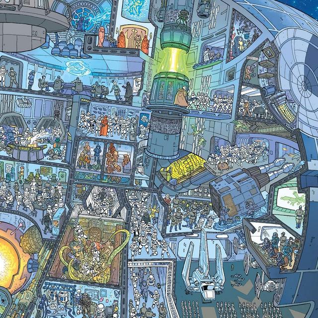 Buffalo Games Star Wars - Seek and Find - The Death Star - 300 Large Piece Jigsaw Puzzle with Hidden Images Multicolor, 21.25"L X 15"W