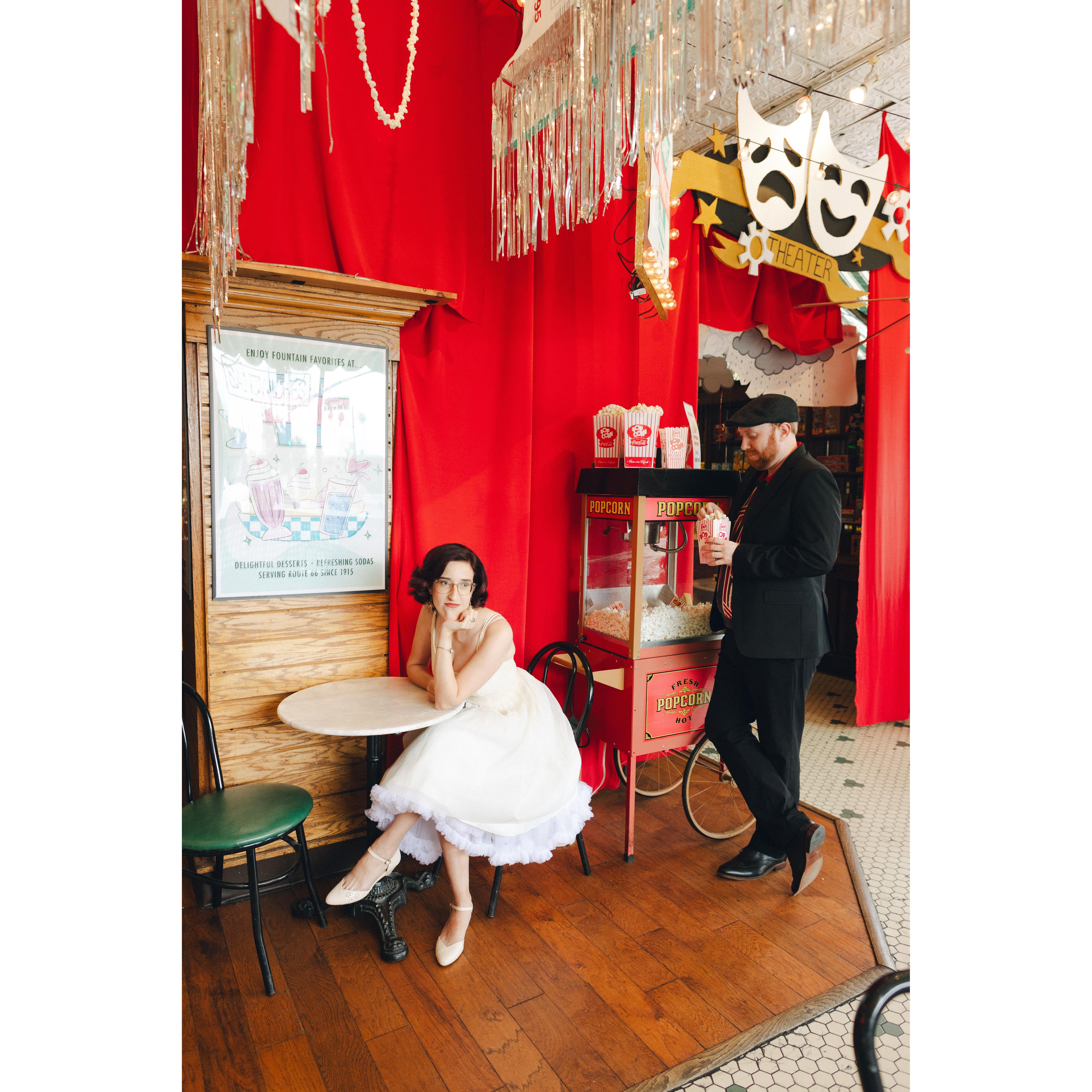 Taken at the Fair Oaks Pharmacy & Soda Fountain in Pasadena. Photo by Emilee Brown Photography