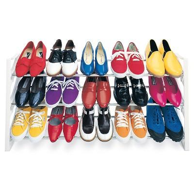 Lynk 15 Pair Convertible Shoe Rack Organizer - 3 Tier - Closet Shoe Rack - White