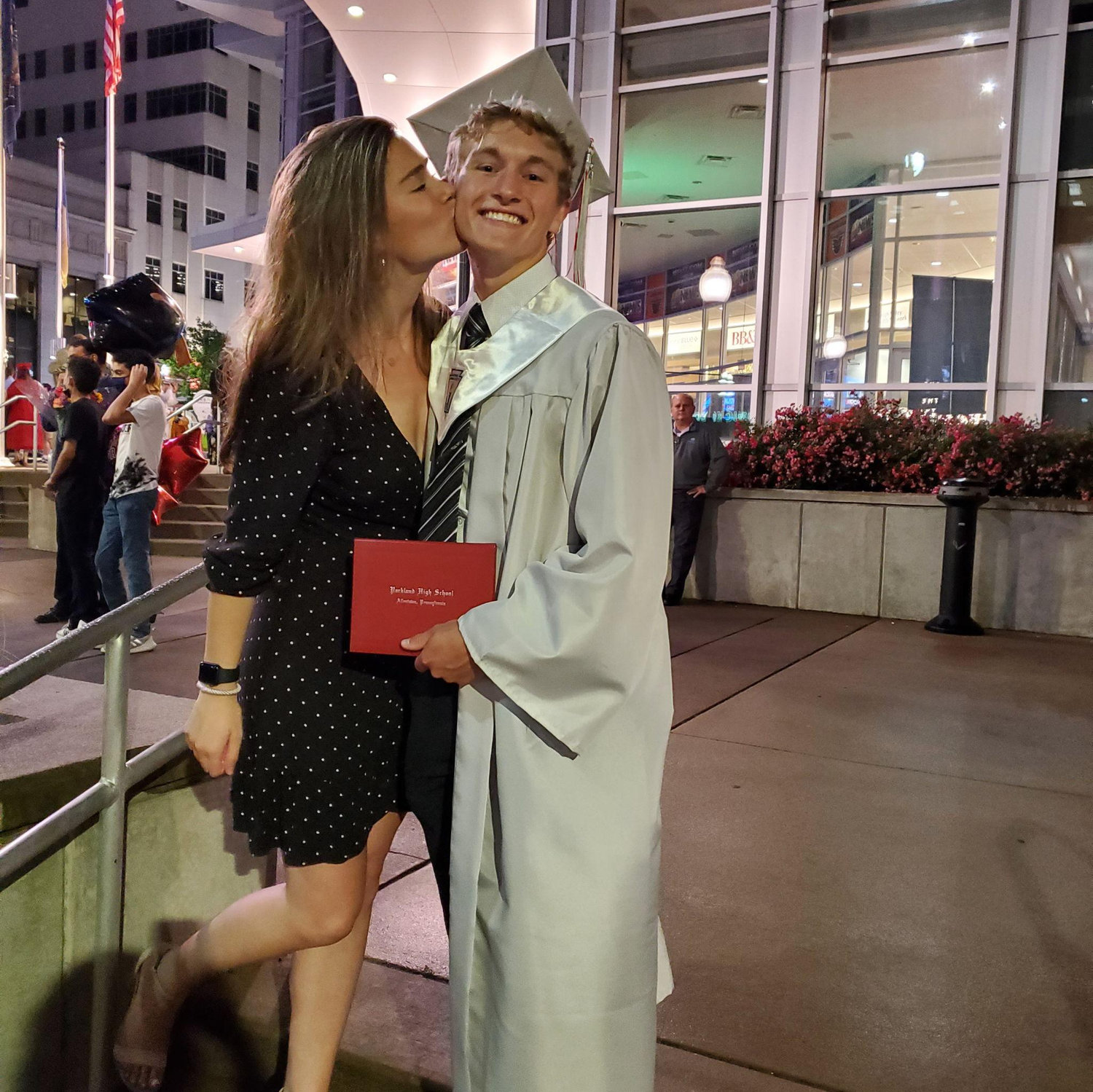 June 8, 2021. Victors High School graduation. At least one of us graduated high school in person :)