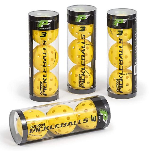 Pro Focus Official Outdoor Pickleball Balls - Features Accu-Flight, Precision, True Bounce Technology - Complete