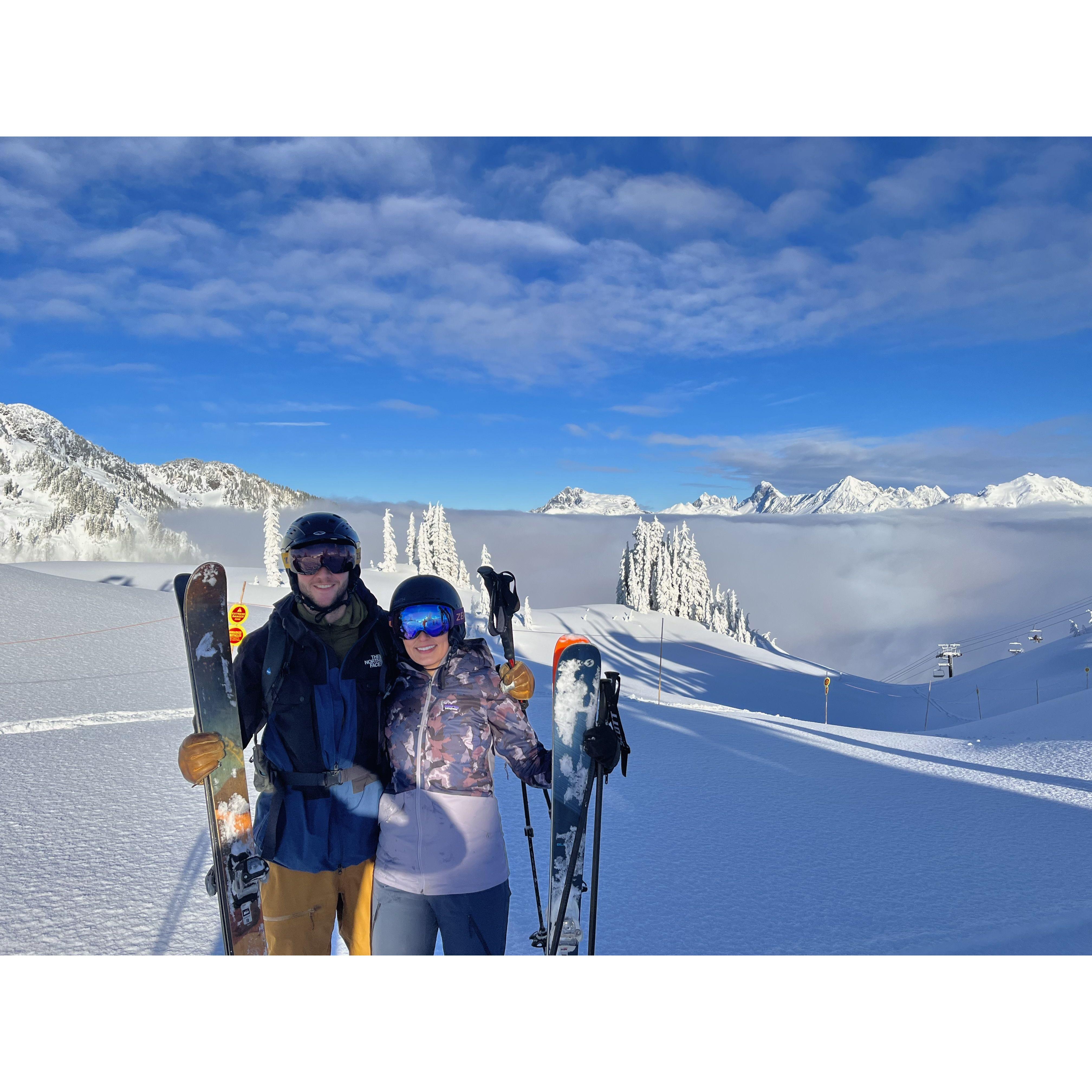 Skiing above the clouds!