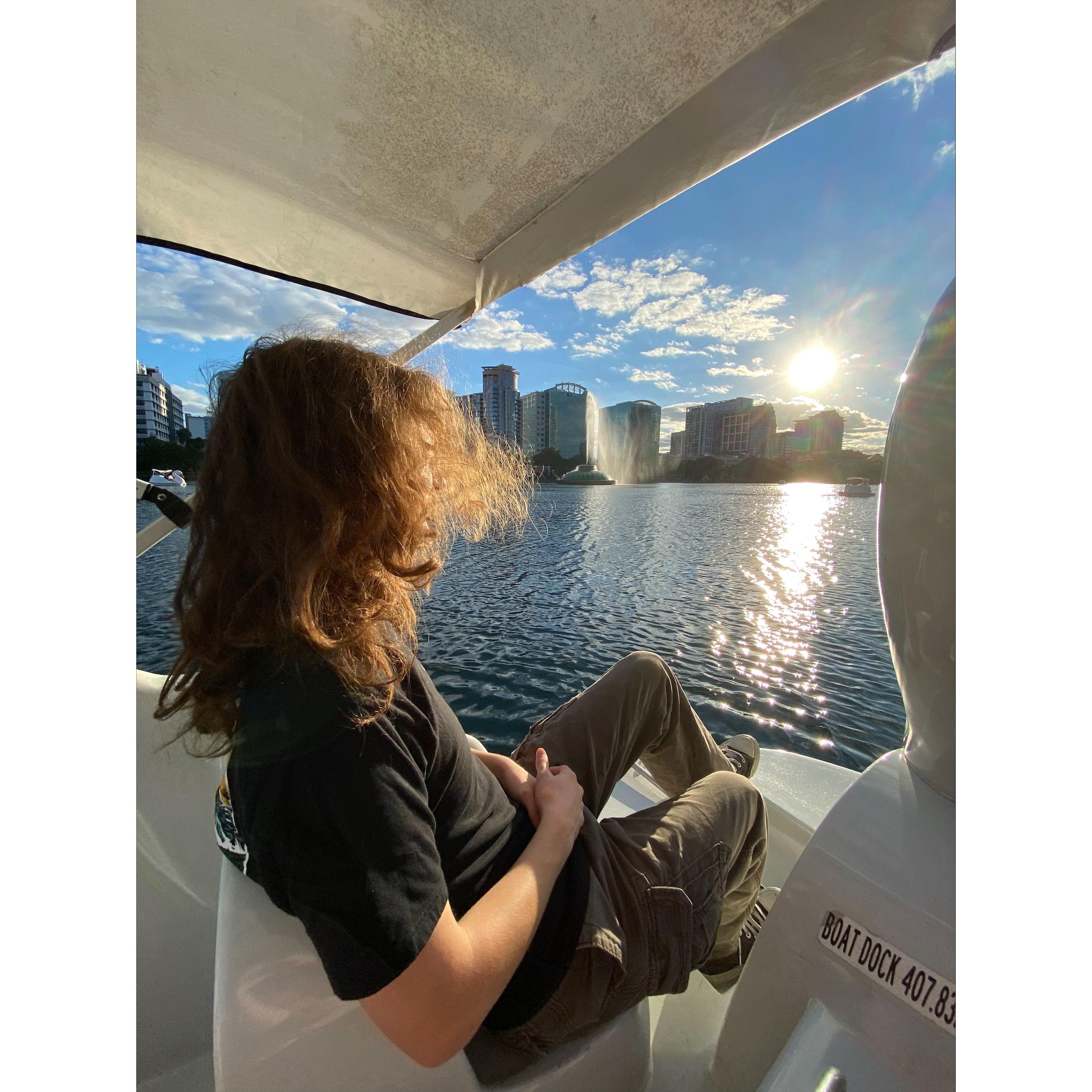Seth on the Swan Boat
