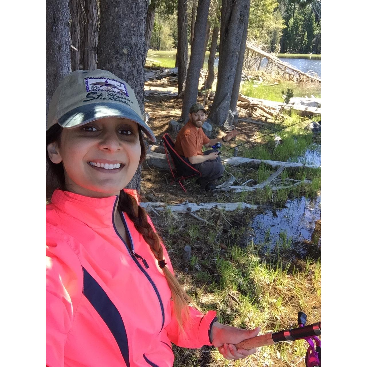 Fishing on our hike