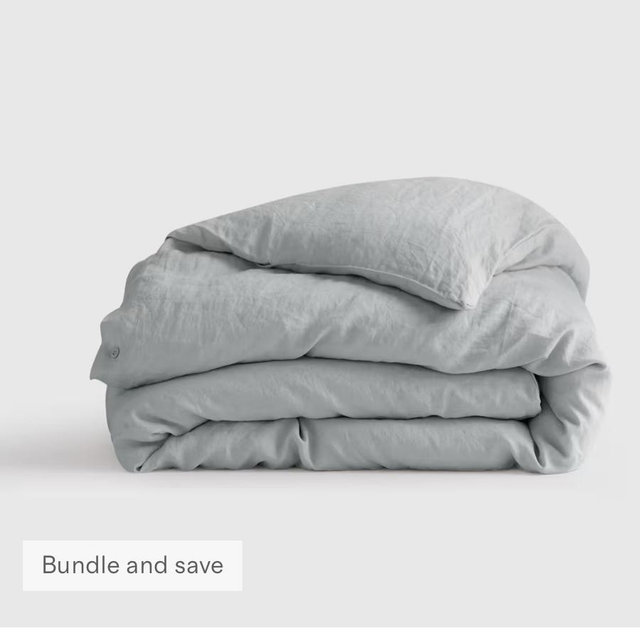 European Linen Duvet Cover - Full/Queen (Mist)
