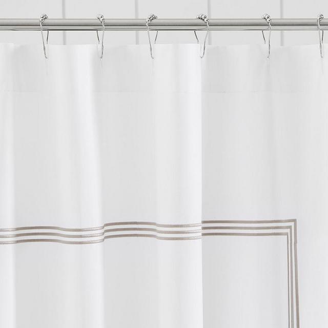 Grand Embroidered Shower Curtain 72x72, Simply Taupe