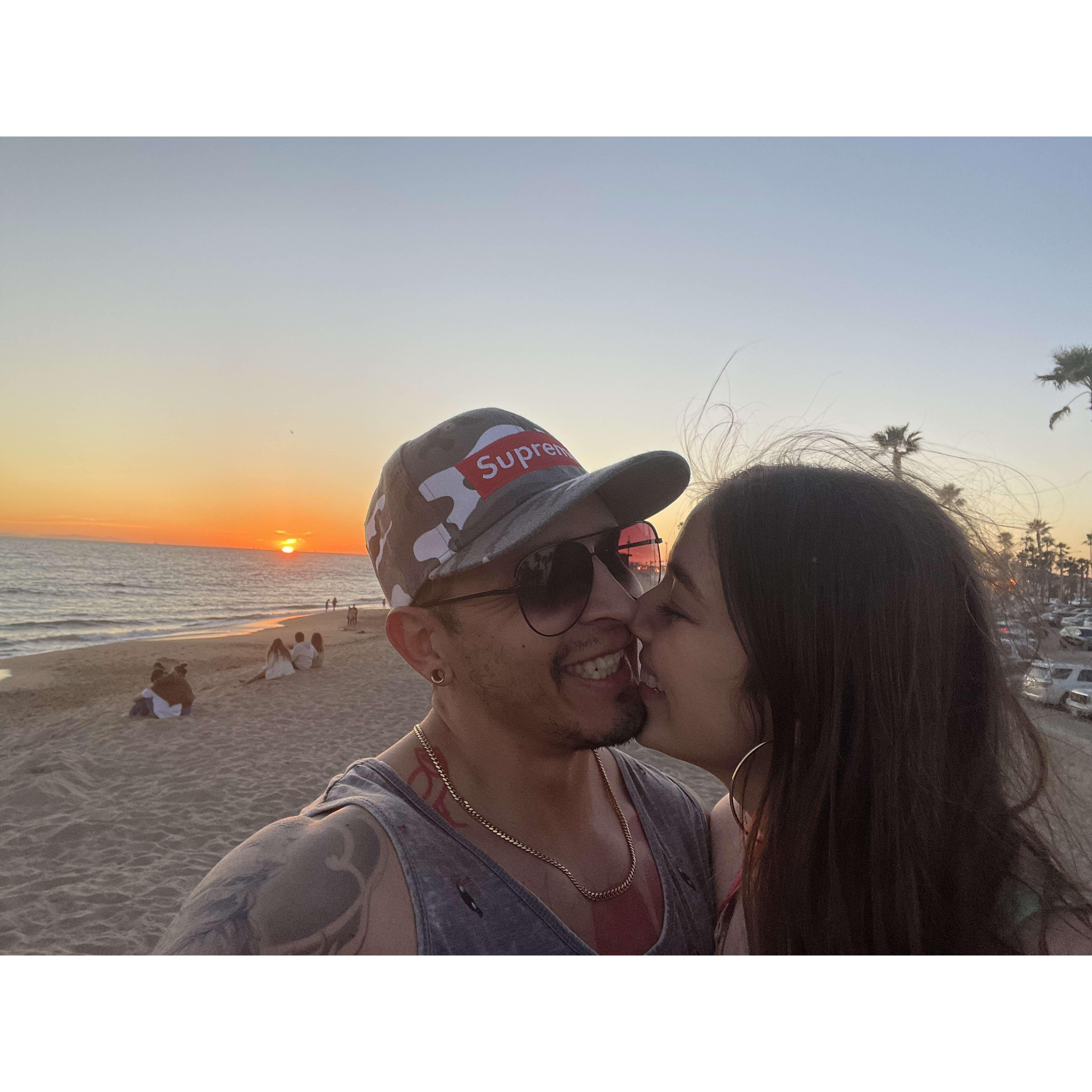 First sunset and day at the beach