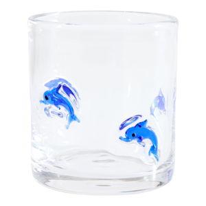 Dolphin Charm Inlay Double Old Fashioned Glass
