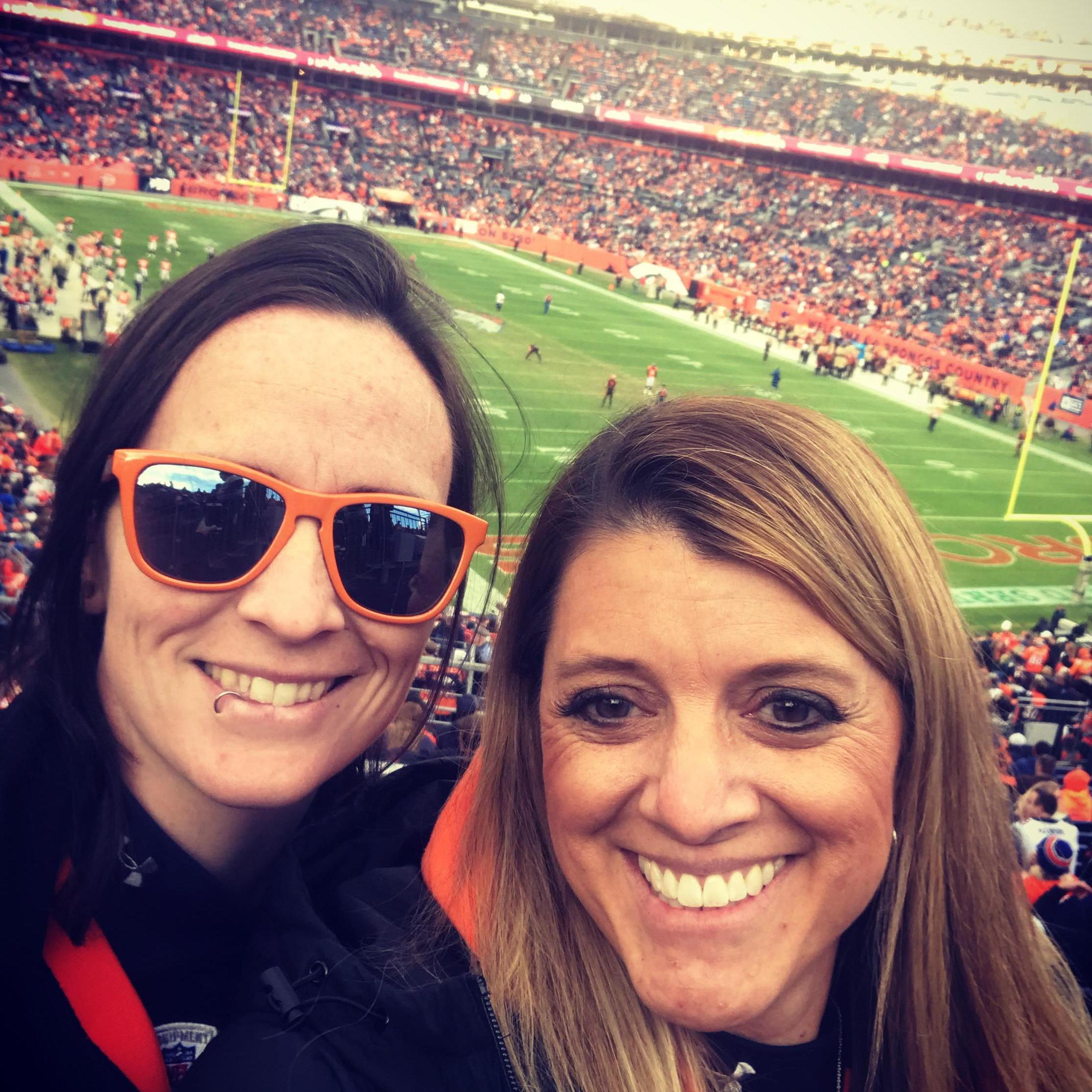 At our first Broncos game where we watched them defeat the Cleveland Browns with Keagan and Emily's dad, Jim!