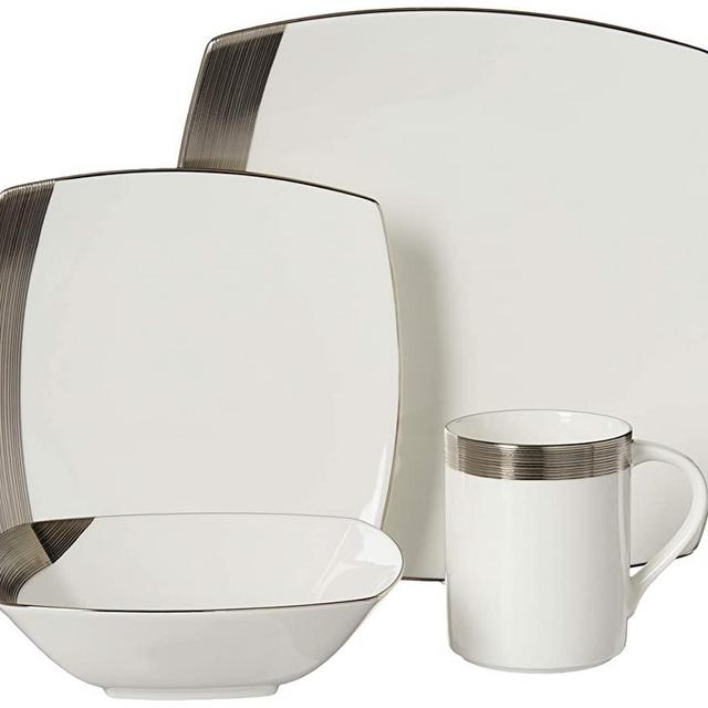 Mikasa Ridge Square Platinum 4-Piece Place Setting, Service for 1