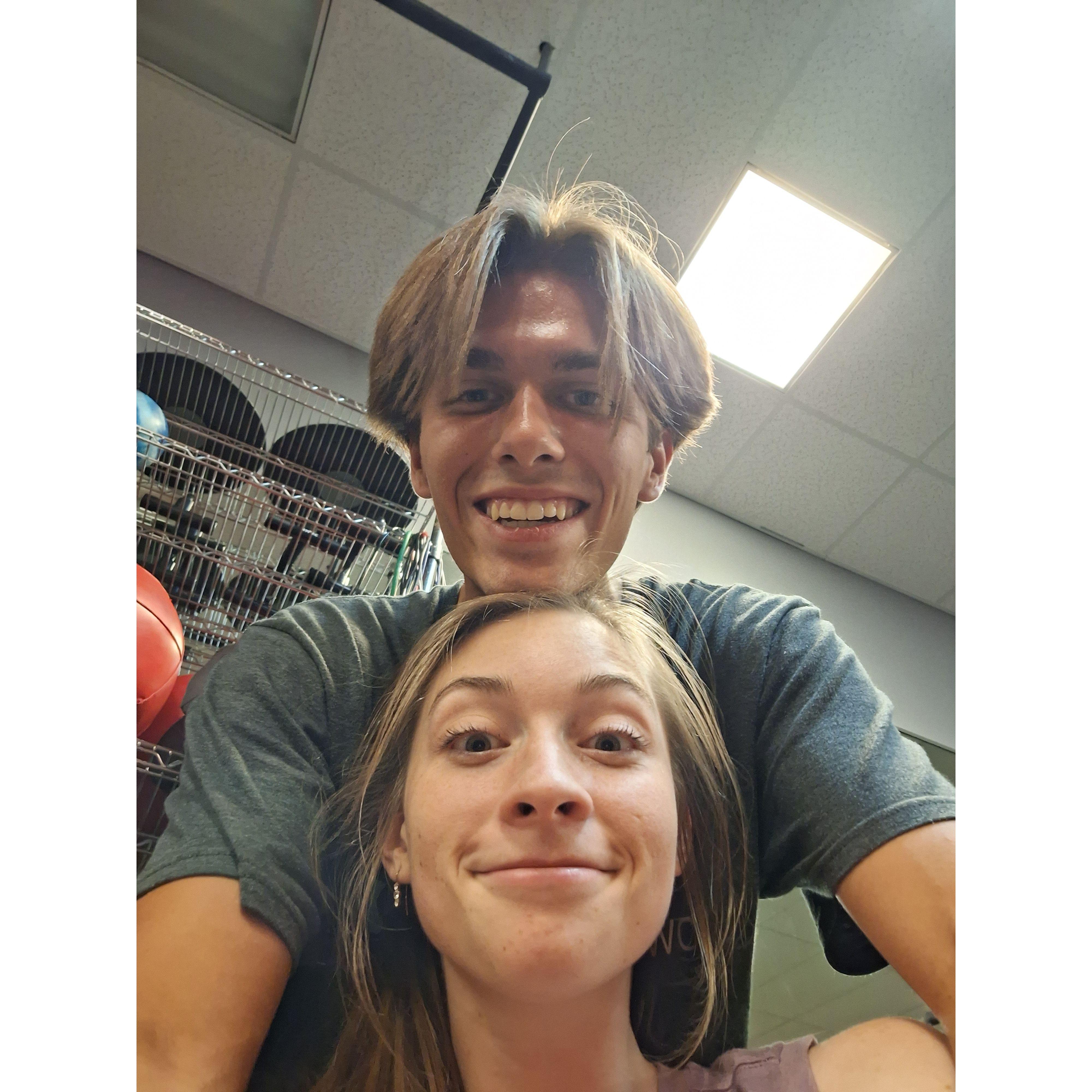 Taken not long after we dedicated ourselves to going to the gym. Obviously, we were dedicated the the gym and never got distracted...