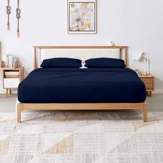 Jenylinen Queen Size Sleeper Sofa Bed Sheet Set (62" x 74" x 6") 100% Egyptian Cotton (Navy Blue Solid) 500 Thread Count!!