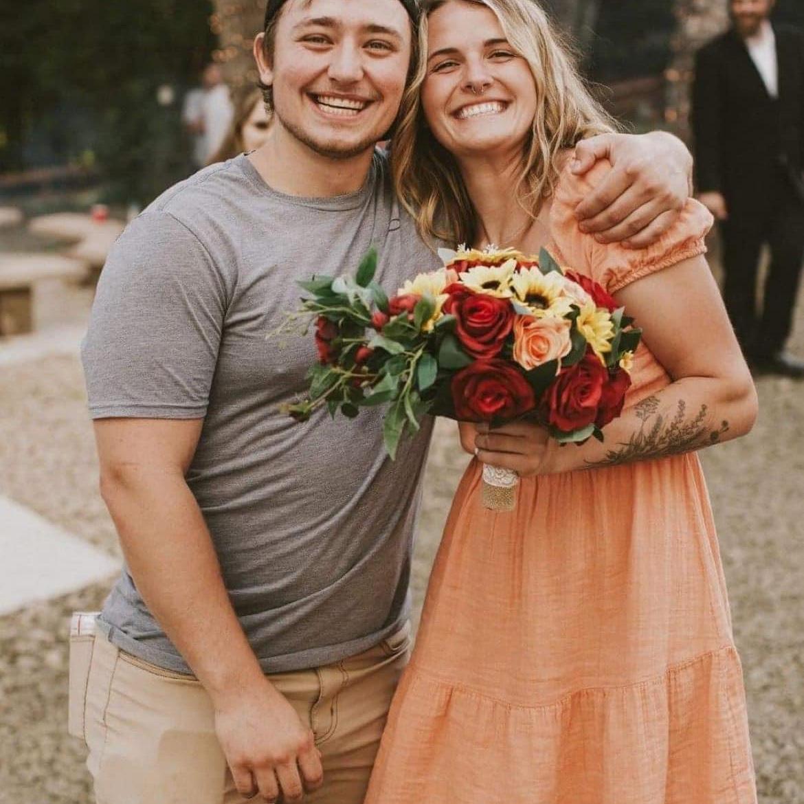 Bouquet toss at Bre and Isaac’s Wedding!