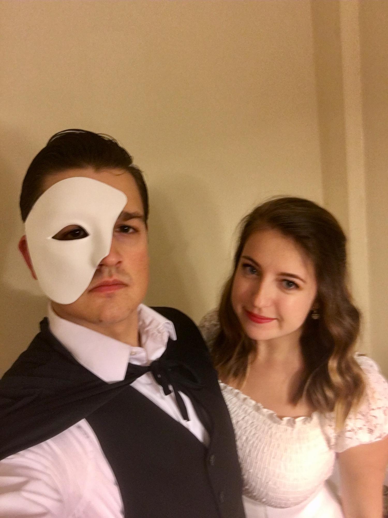 First couple's costume - the Phantom of the Opera and Christine