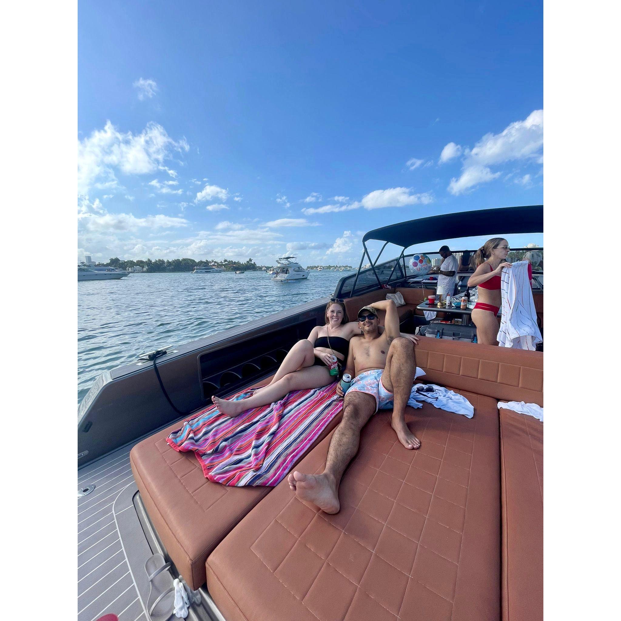 Boat day in Miami with friends for another birthday (happy birthday Jenna)!