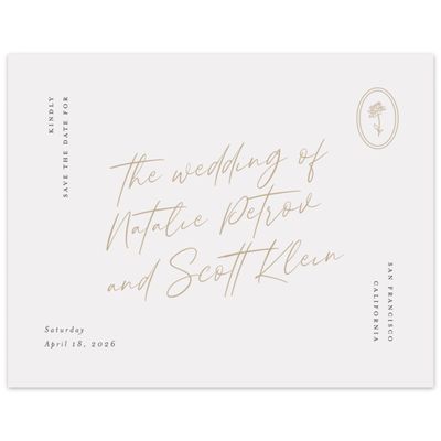 Tan, Beige Wedding Digital Save the Date - Gemma Landscape