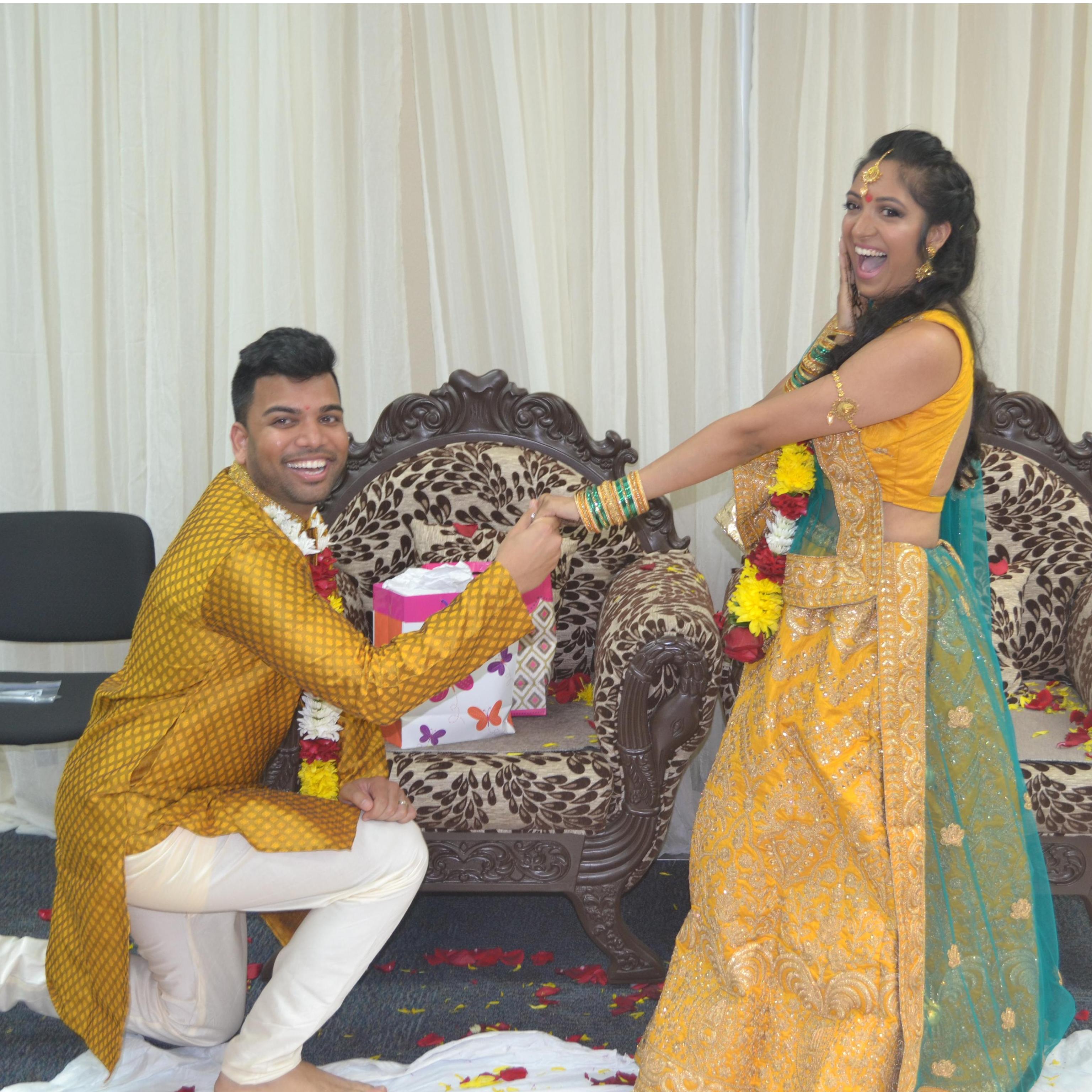 Recreating the magic at their engagement party.