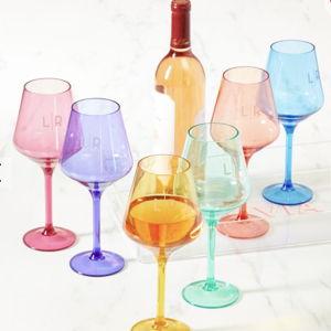 Colored Outdoor Wine Glasses, Set of 6