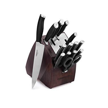 Calphalon Contemporary Self-Sharpening 15-Piece Knife Block Set with SharpIN Technology, Black/Silver