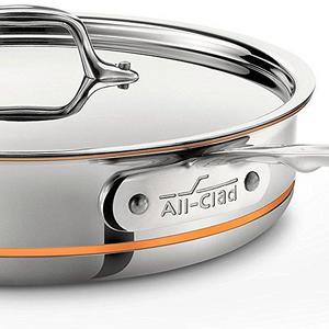 Groupe SEB - All-Clad 6403 SS Copper Core 5-Ply Bonded Dishwasher Safe Saute Pan with Lid / Cookware,  3-Quart, Silver
