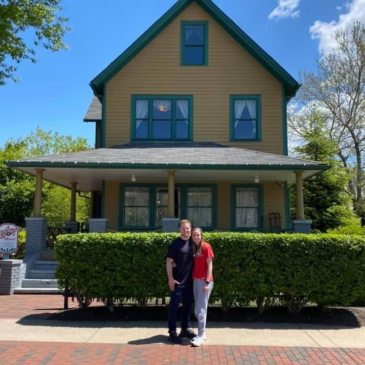 Zane's first time at the Christmas Story house!