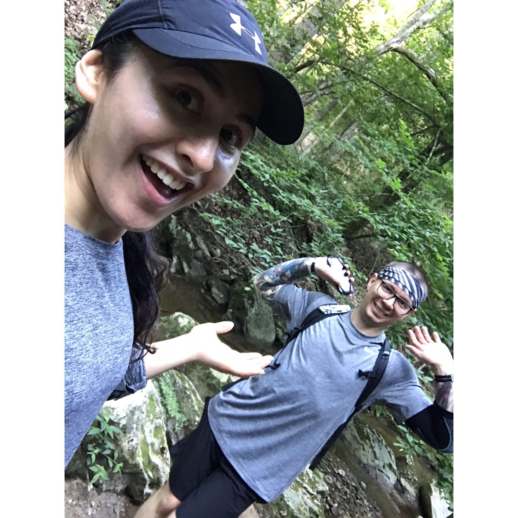Hiking the falls at Mill Creek in Narrows, VA - July 2020