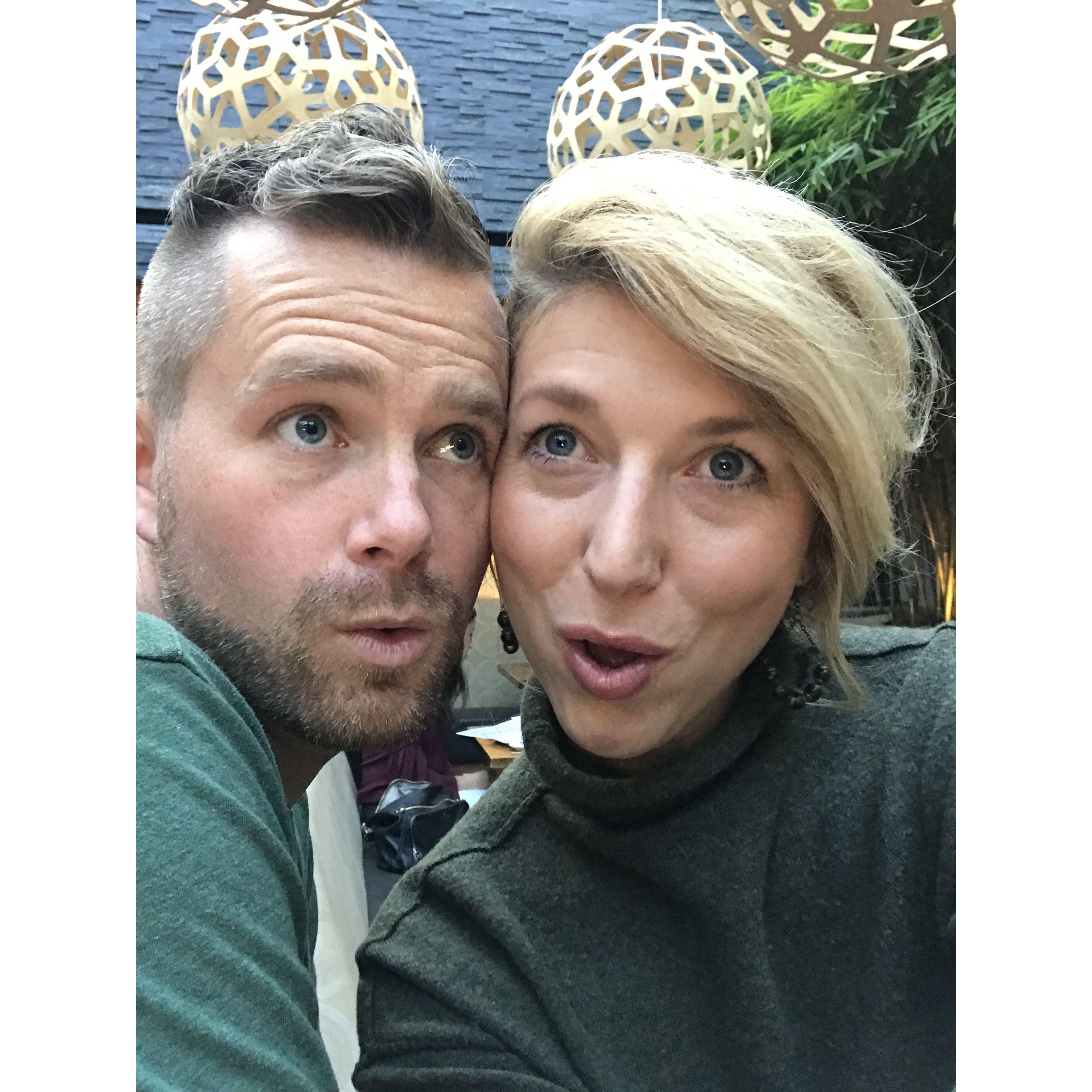 Anniversary sushi and silly faces
