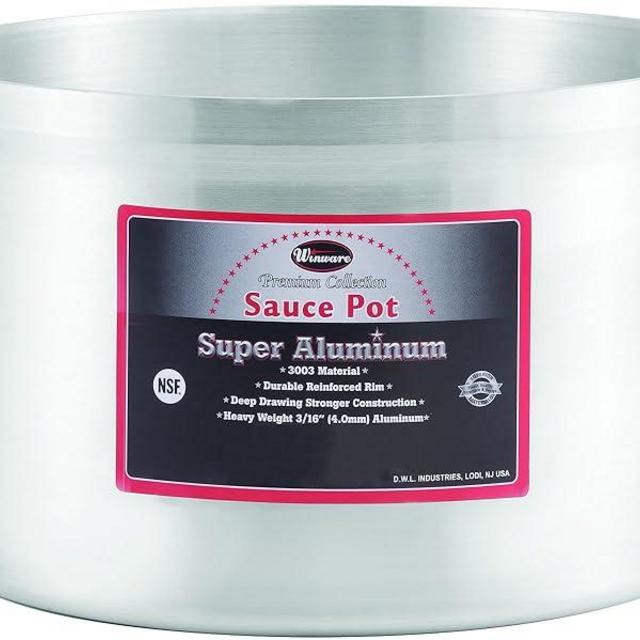 Winco USA Super Aluminum Sauce Pot, Heavy Weight, 40 Quart, Aluminum