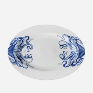 Blue Lucy Blue Rimmed Oval Platter