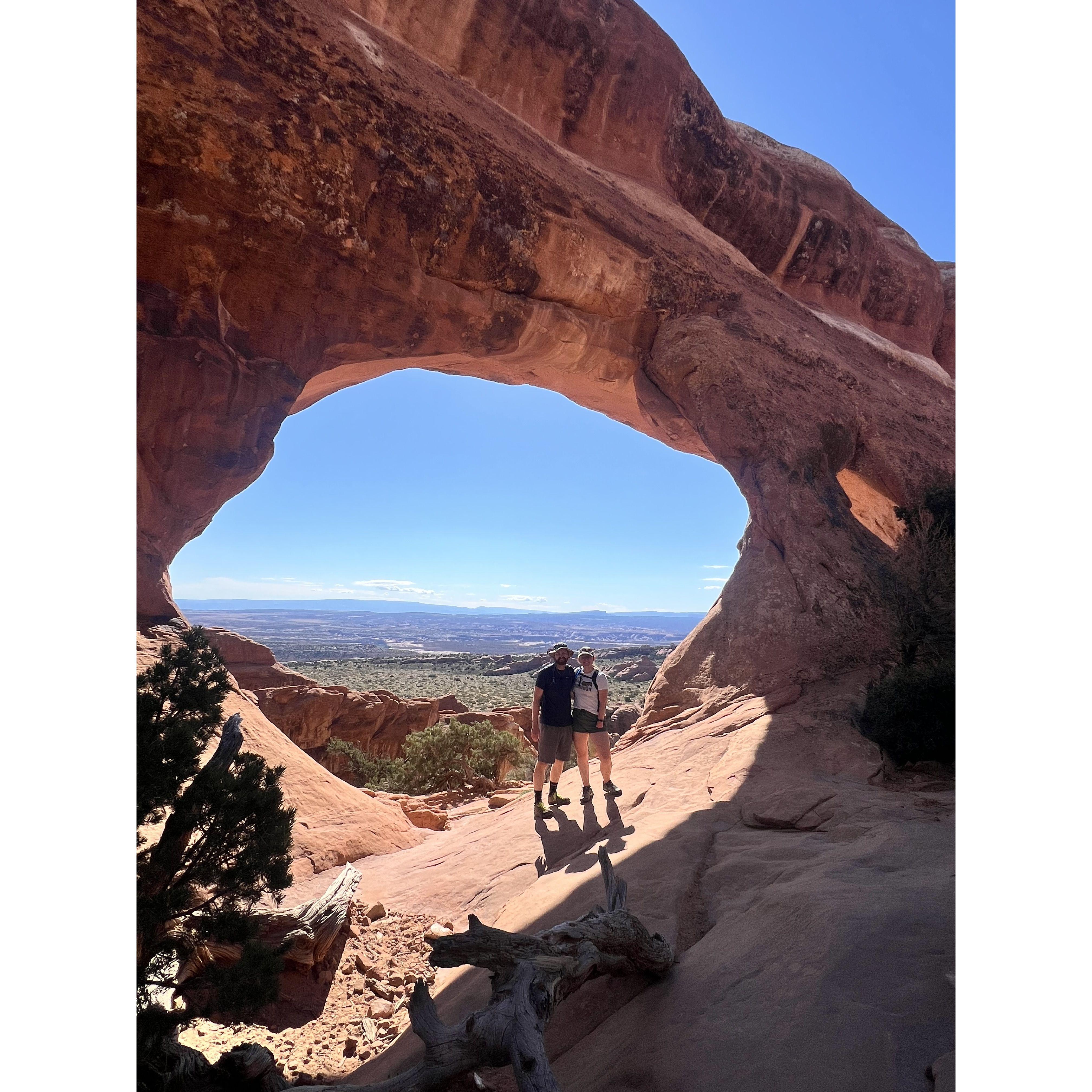Arches National Park. We loved new scenery and exploring Moab.