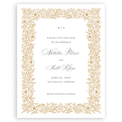 Ochre, Orange Wedding Digital Save the Date - Elaina Portrait