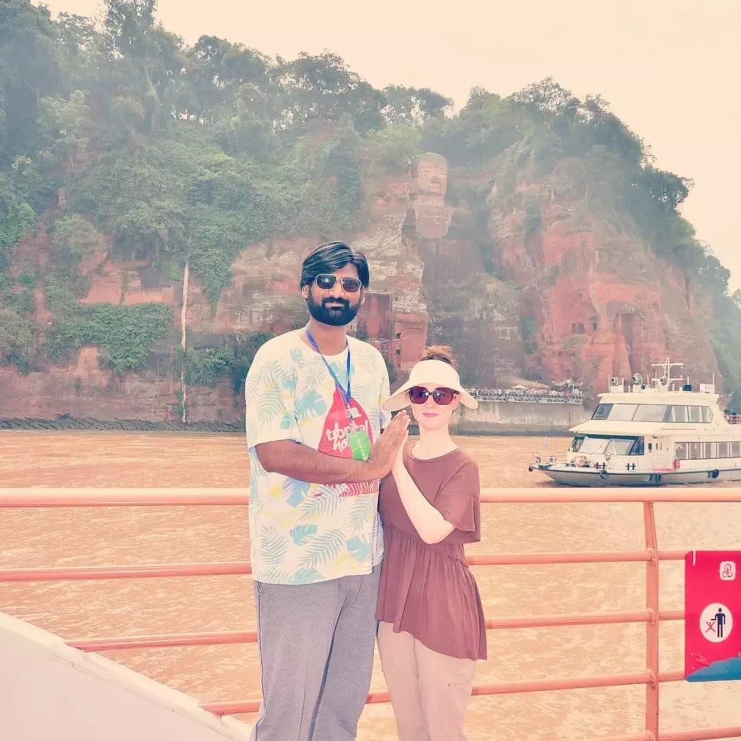 Raj and I at the Leshan Giant Buddha