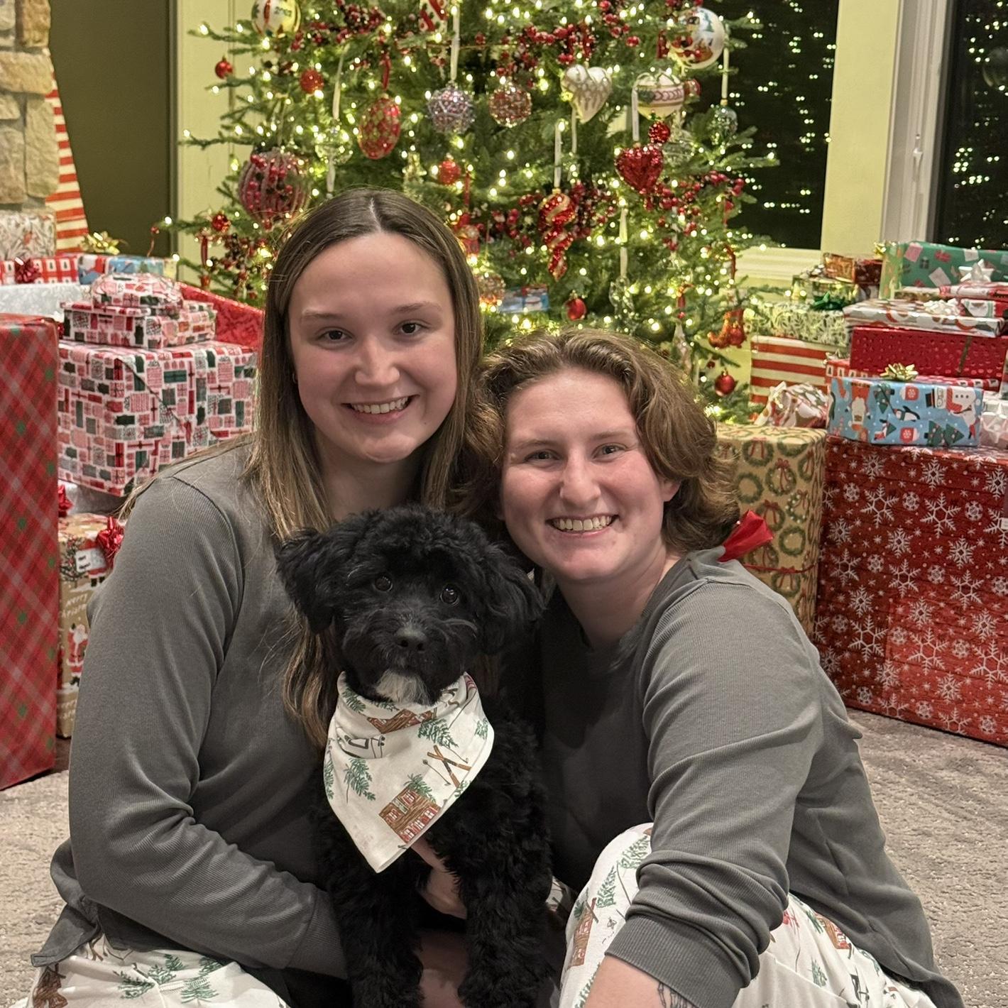 Christmas 2025 with puppy Murphy