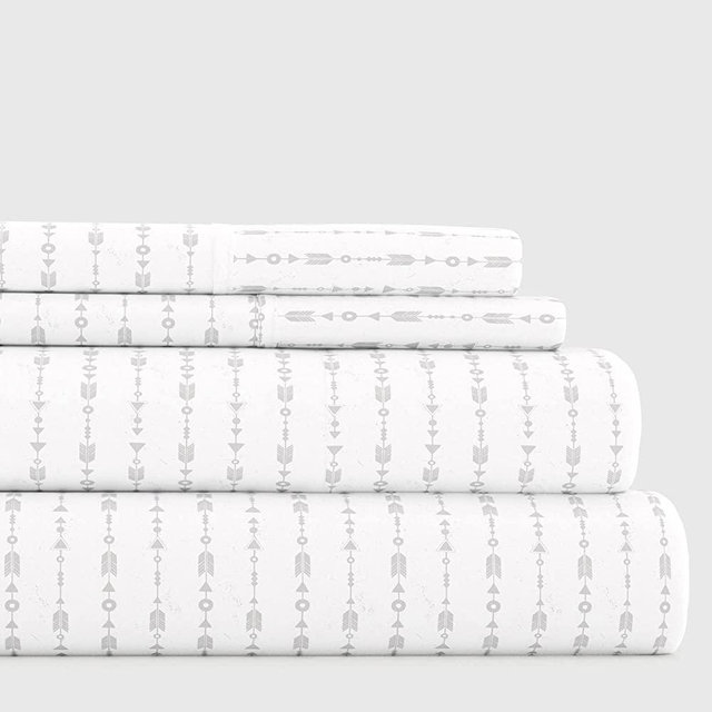 Linen Market 4 Piece King Bedding Sheet Set (Light Gray Arrows) - Sleep Better Than Ever with These Ultra-Soft & Cooling Bed Sheets for Your King Size Bed - Deep Pocket Fits 16" Mattress