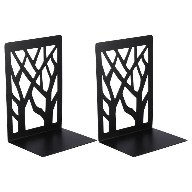Unique Bargains Children Office Library Metal Non-Slip Decorative Tree Bookend for Shelves 1 Pair