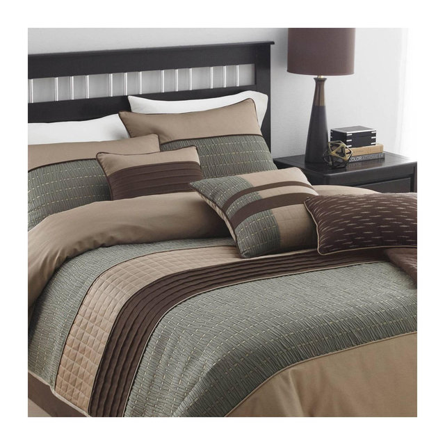 King 7pc Lexia Comforter Set Brown - Riverbrook Home