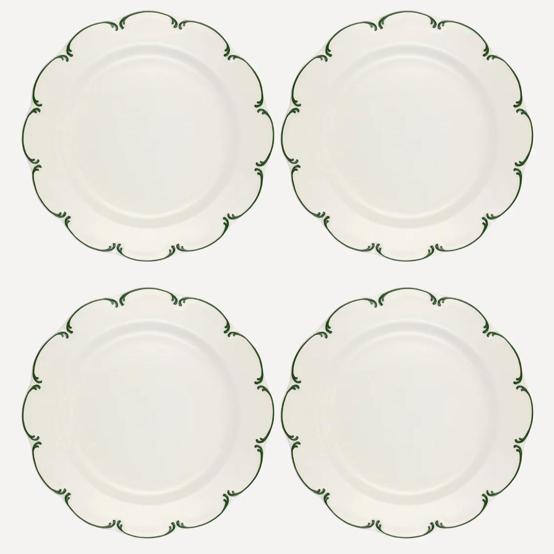 Set of 4 Olivia Scalloped Dessert Plates