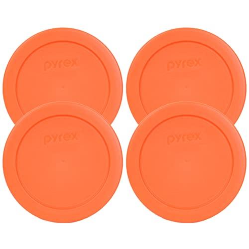 Pyrex 7200-PC Round 2 Cup Storage Lid for Glass Bowls (4, Orange)