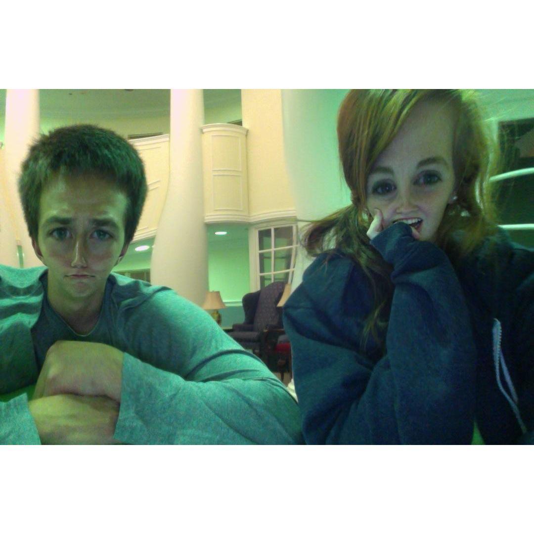 "doing homework" in the common area of Keaghan's dorm